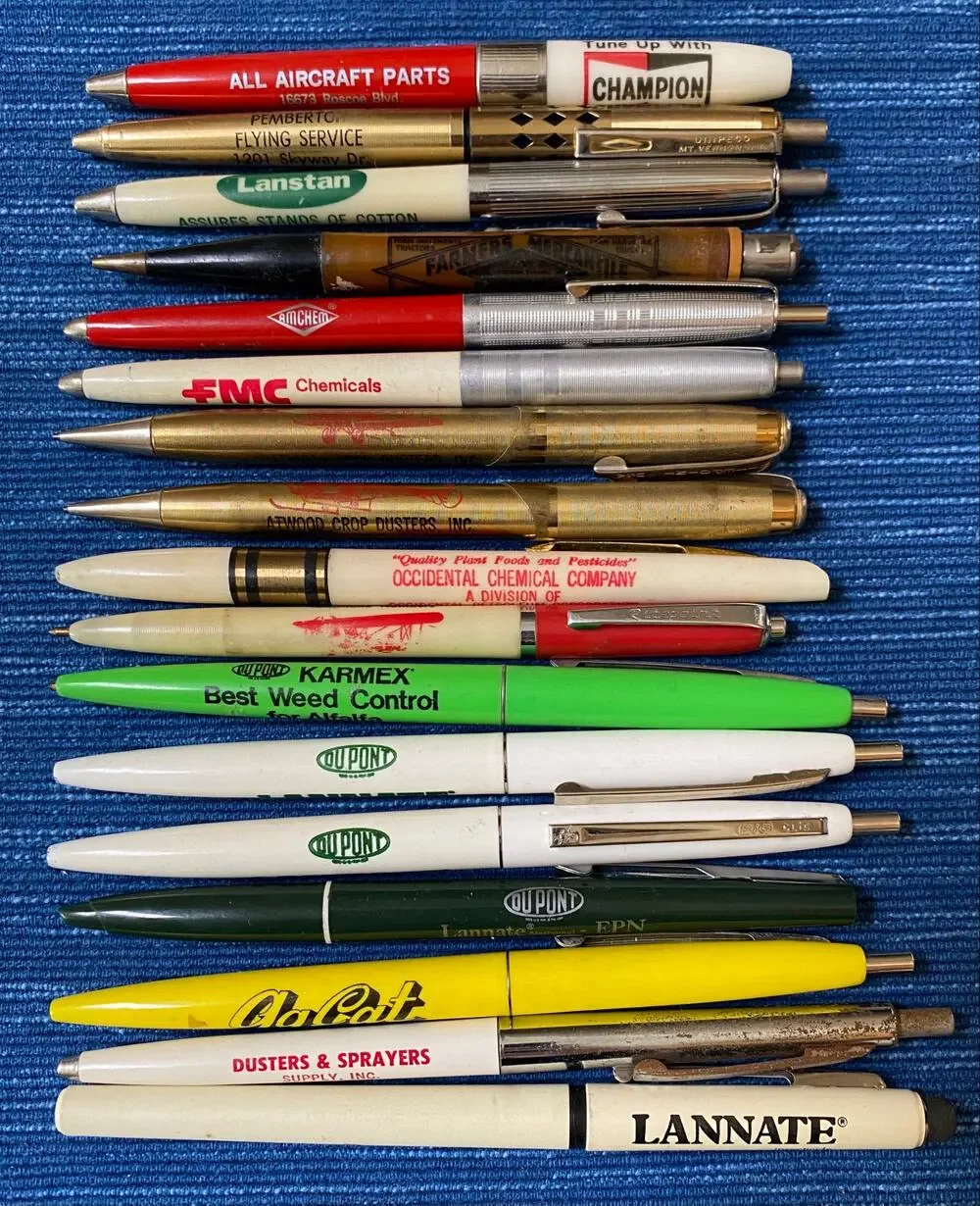 Vtg Pen Advertising Lot Crop Dusting Chemical Ag Aircraft 971A